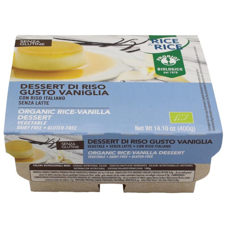 Rice & Rice Arroz Postre Sabor Vainilla Probios 4x100g