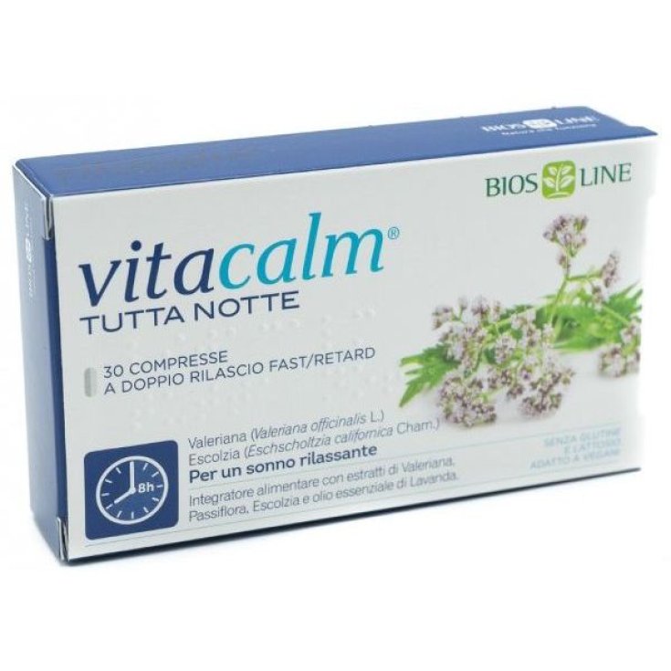 Línea Bios Vitacalm All Night Rápido/Retardo Sin Gluten 30 Comprimidos