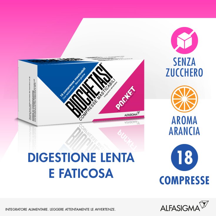 Biochetasi Pocket Alfasigma 18 Comprimidos Masticables