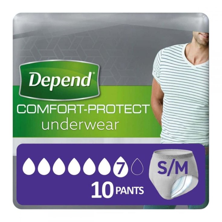 Comfort-Protect Depend® 10 Calzoncillos Hombre Talla S/M Súper absorbencia