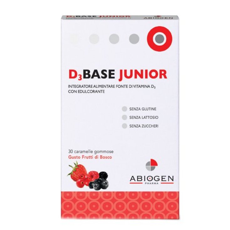 Abiogen D3base Junior Suplemento Alimenticio 30 Caramelos Frutos Del Bosque