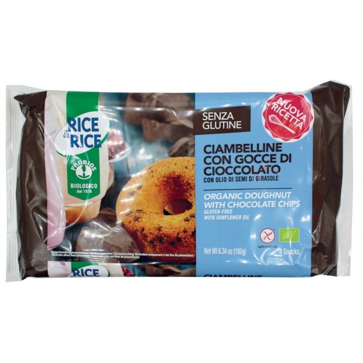 Donuts Rice & Rice Probios Sin Gluten Chips De Chocolate 180g (4X45g)