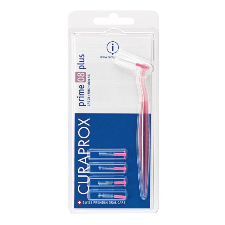 Curaprox Prime 08 Plus Cepillos de Dientes Finos Mango Rosa 5 Piezas