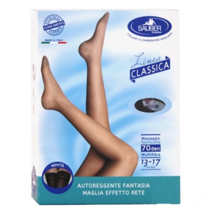 Sauber Classic Line Fantasy 70 Den Micro Mesh Hold Up Medias Color Negro Talla 2 1 Par