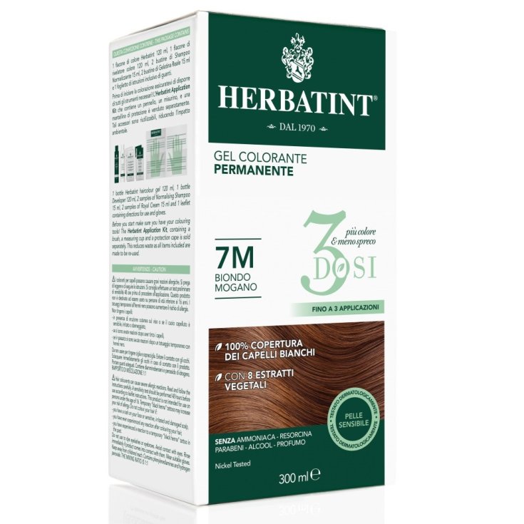 Herbatint 3dosi Coloración Permanente Gel 7M Rubio Caoba 300ml