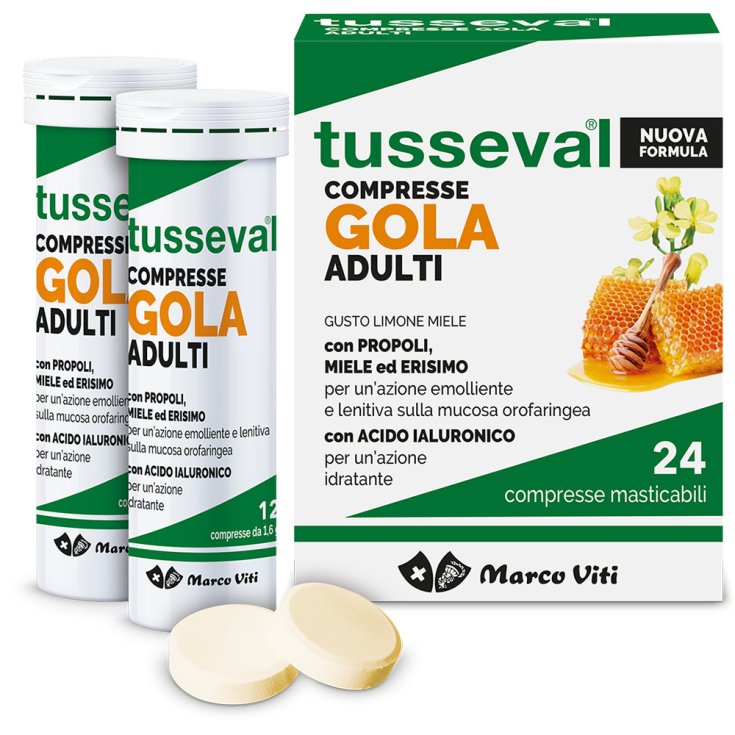 Tusseval GARGANTA Adultos Marco Viti 24 Comprimidos Masticables