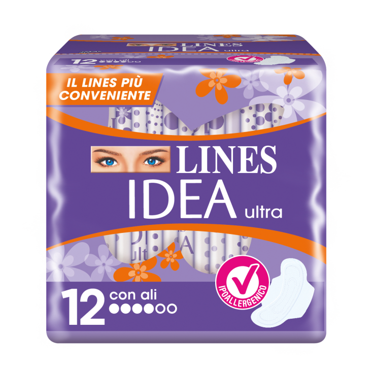 Lines Idea Ultra Day 12 Toallas Higiénicas Con Alas