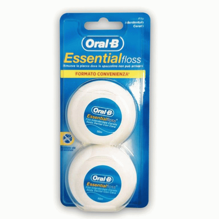 Oral-B® Essentialfloss™ Hilo dental encerado BIPACCO 50MTX2