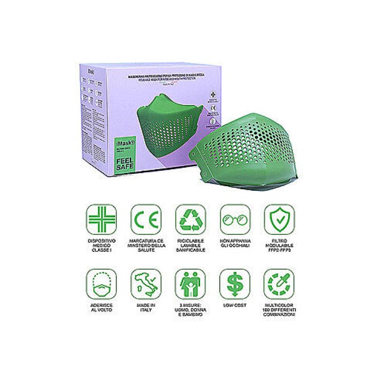 Mascarilla Protectora Verde Militar + 5 Filtros