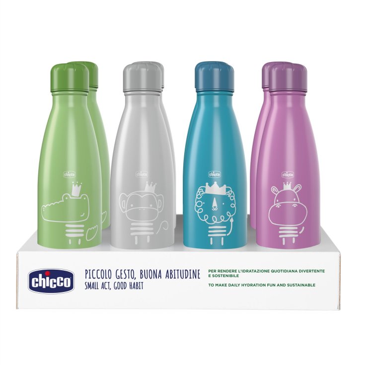 Botella de acero inoxidable Chicco de 500 ml en caja expositora