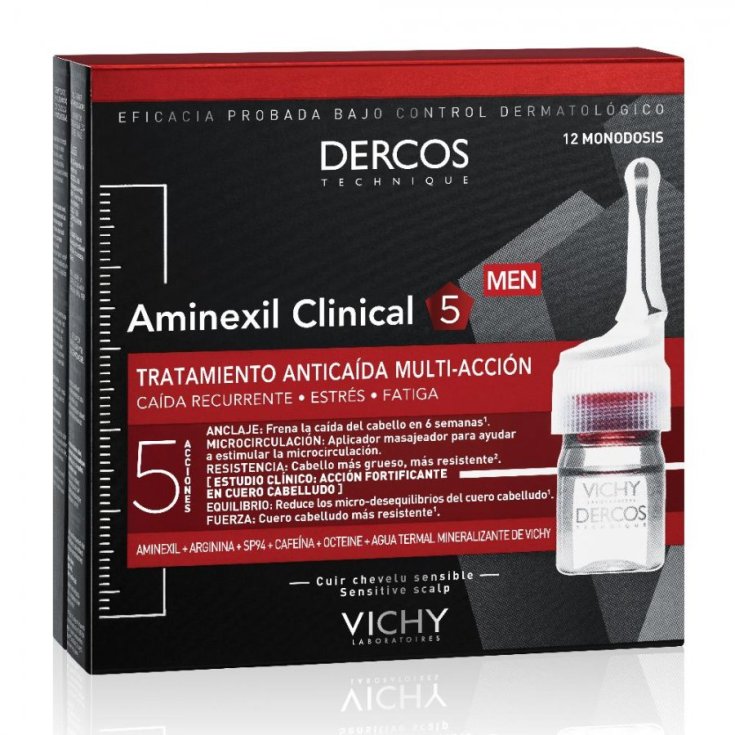 Aminexil Intensivo 5 Hombre Dercos Vichy 12 Viales