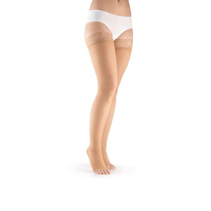 Resalte para mujeres con punta cerrada Hold Ups Sigvaris Dune tamaño S largo