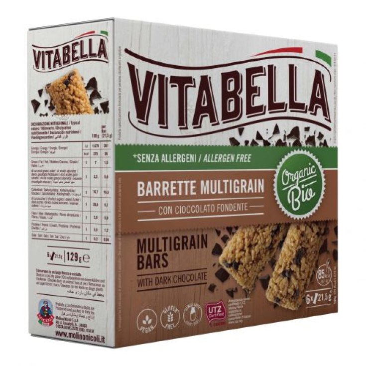 Barritas Multicereales Gotas Y Base De Chocolate Vitabella 6x21,5g