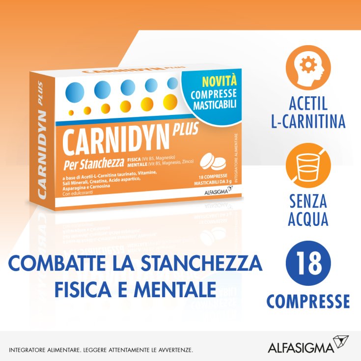 Carnidyn Plus Alfasigma 18 Comprimidos Masticables