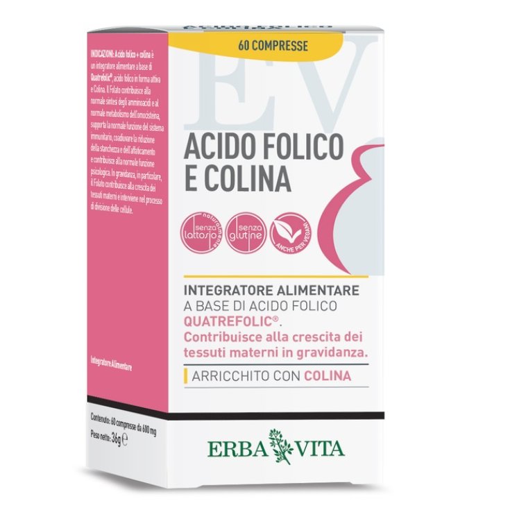 Ácido Fólico Y Colina Erba Vita 60 Comprimidos