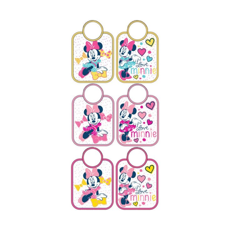 Pack 6 piezas babero bebe baberos bebe niña ellepi Disney baby Minnie TU