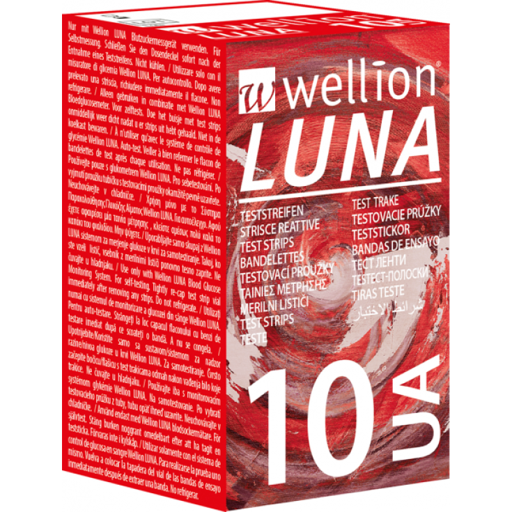 Tiras Reactivas Ácido Úrico 10UA Wellion® Luna 10 Piezas