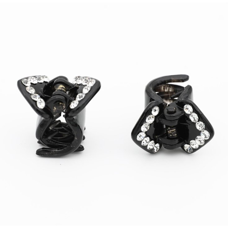 Alicates De Tortuga Con Strass Negros Beauty Idea 2 Piezas