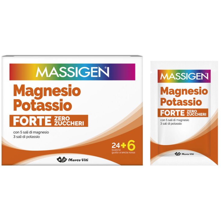 Magnesio y Potasio Forte Zero Massigen Azúcares 24 + 6 Sobres