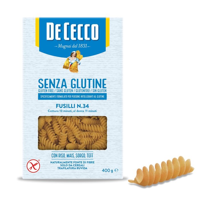 Fusilli N. 34 Sin Gluten De Cecco 400g