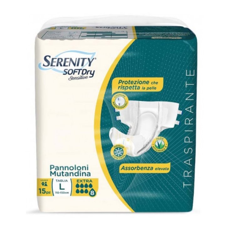 Panty Soft Dry Sensitive Pañal L Serenity 15 Piezas