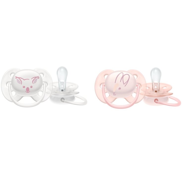 Ultra Air Animals Philips Avent 0-6M Rosa 2 Chupetes