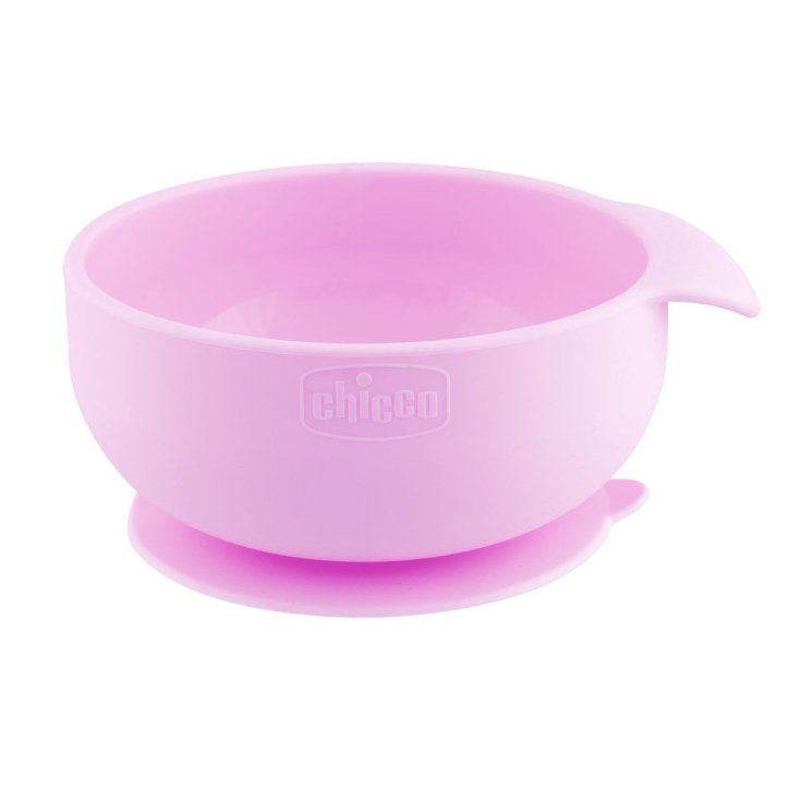 CHICCO Bol de Silicona Rosa con Ventosa