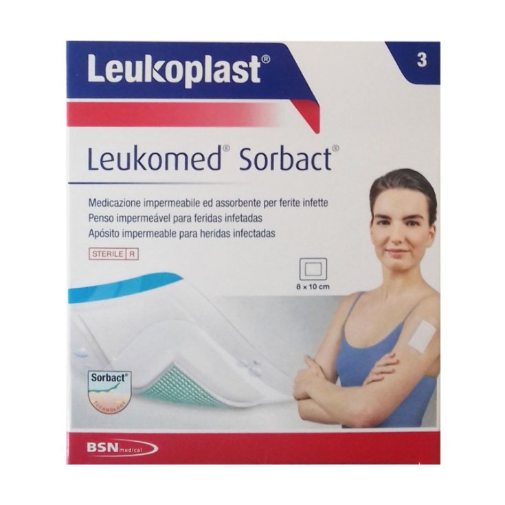 Leukomed Sorbact Leukoplast 8X10cm 3 Apósitos