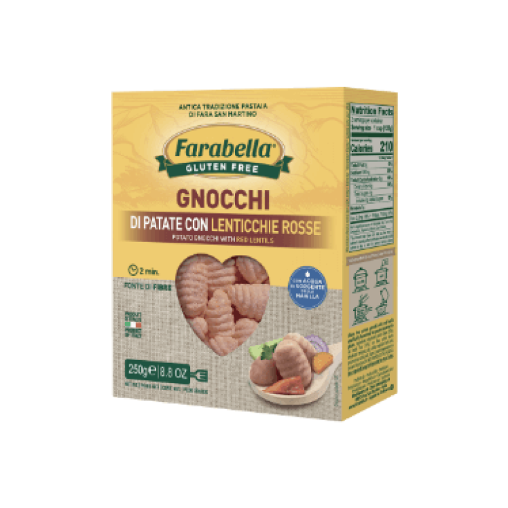 GNOCCHI DE PATATA CON LENTEJAS ROJAS Farabella® SIN GLUTEN 250g