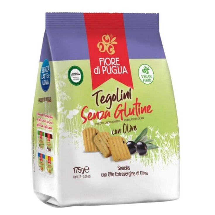 Tegolini con aceitunas sin gluten Fiore di Puglia 175gr