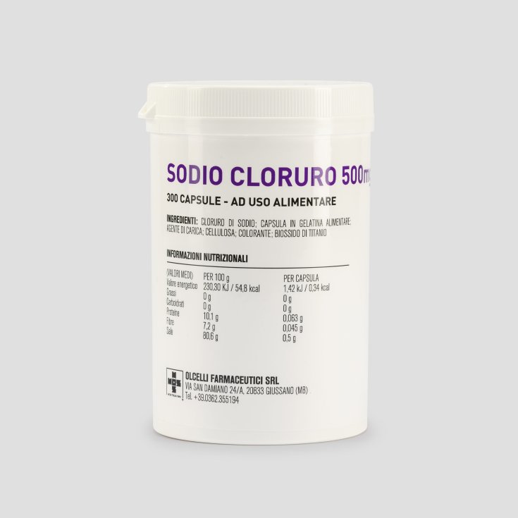 Cloruro De Sodio 500mg Olcelli Farmaceutici 300 Cápsulas