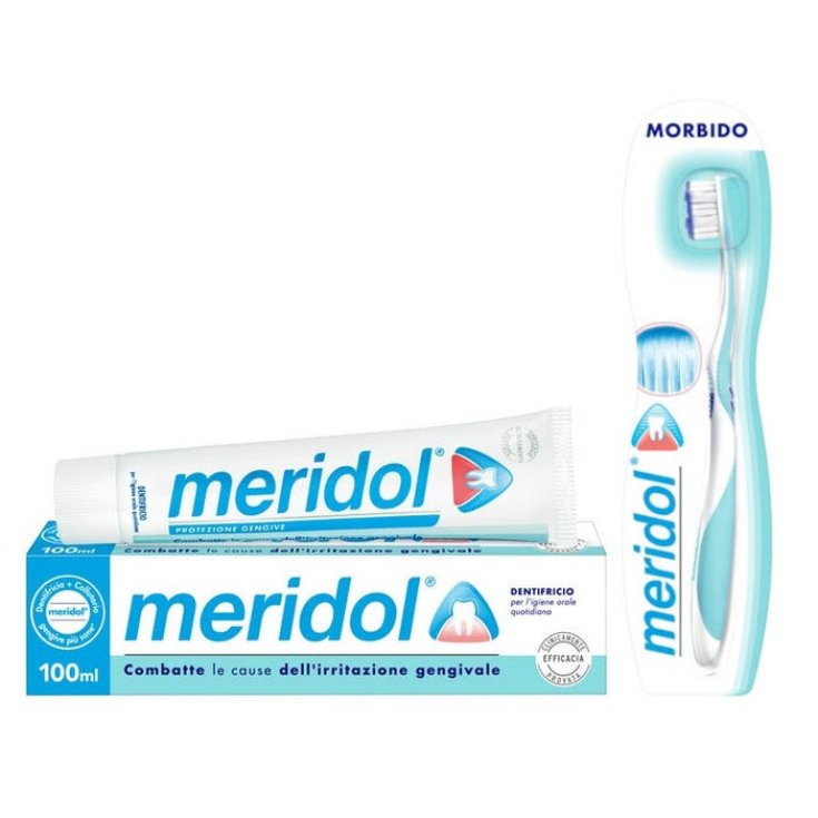 Pasta de dientes 100ml + 1 Juego de cepillo de dientes suave Meridol