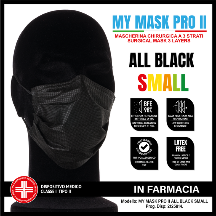 MY MASK PRO II TODO NEGRO PEQUEÑO 10 Piezas