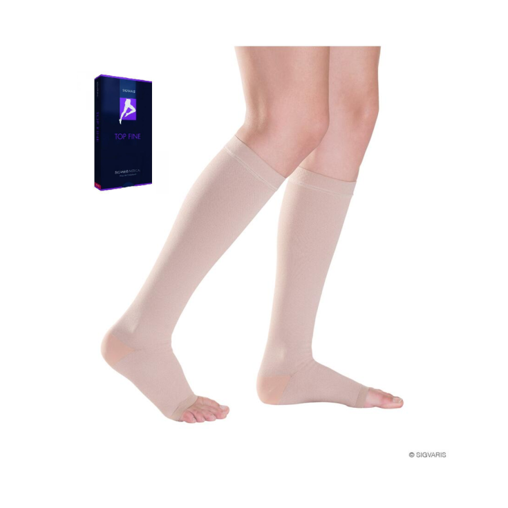 TOP FINE 701 Medias hasta la rodilla Punta Abierta SIGVARIS Negro Talla M Largo