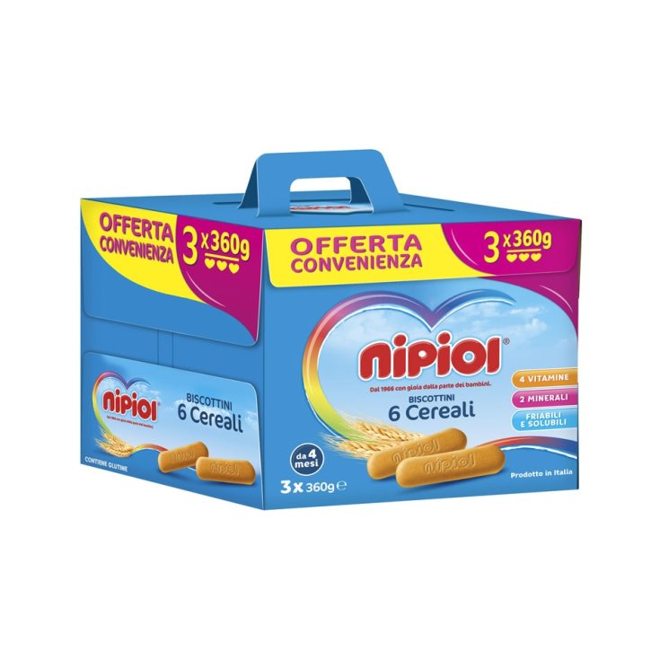 NIPIOL® 6 GALLETAS CEREALES 3X360G