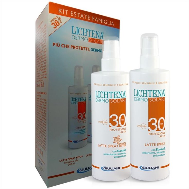 LICHTENA® DERMOSOLAR Leche Spray SPF30 + Leche Spray para Niños SPF30