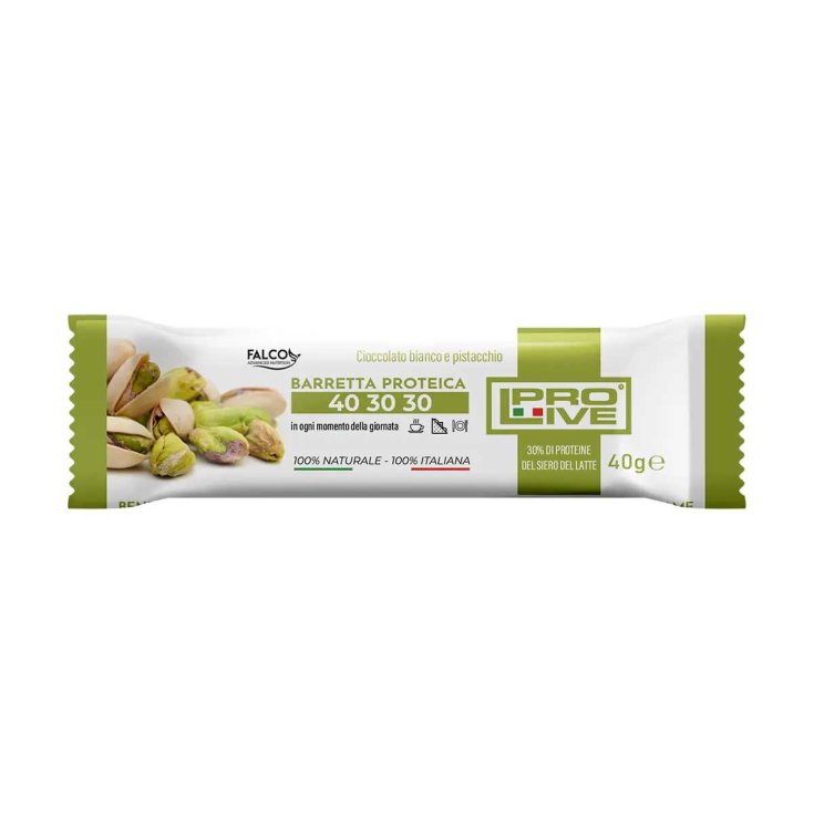 PROLIVE® 40 30 30 BARRA DE CHOCOLATE BLANCO / PISTACHO 40g