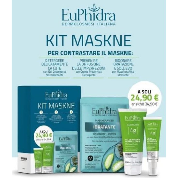 SET EUPHIDRA MASKNE - SEBANORM AG CREMA + GEL LIMPIADOR + MASCARILLA HIDRATANTE