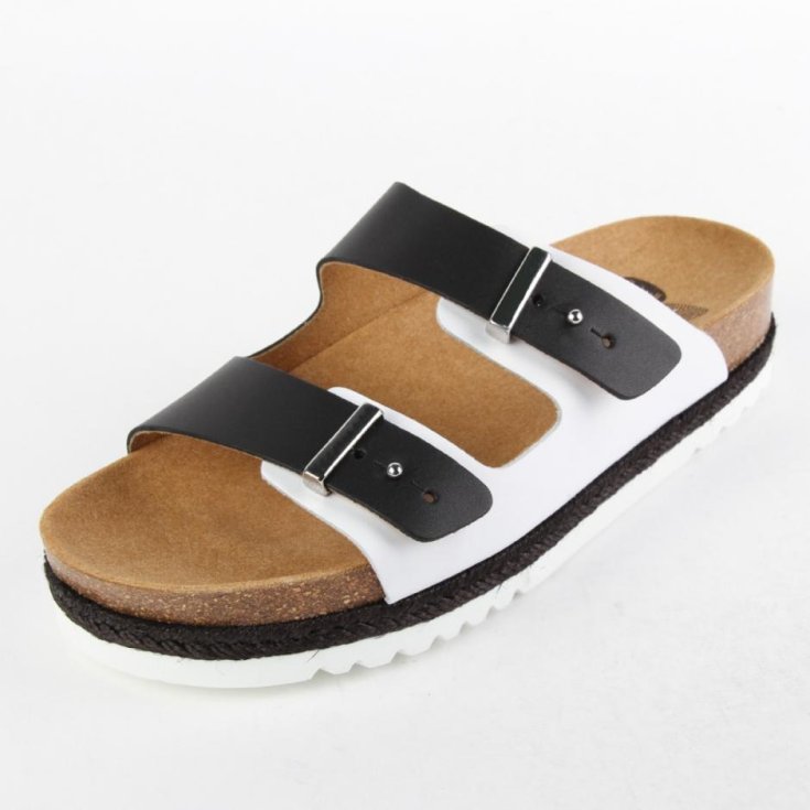 SANDALIA OLYMPE PARA MUJER EN PIEL BLANCO/NEGRO N39 Scholl's®