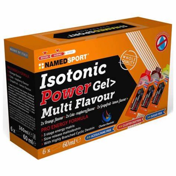 Caja Isotonic Power Gel Multi Sabor NamedSport 6x60ml