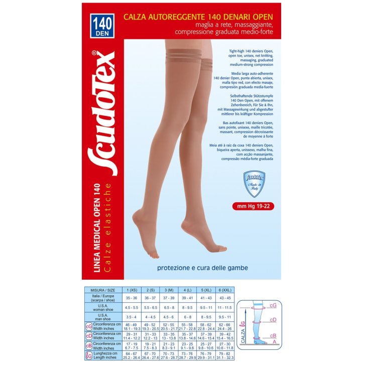Hold-ups 140 Natural Punta Abierta Talla 6 ScudoTex 1 Par