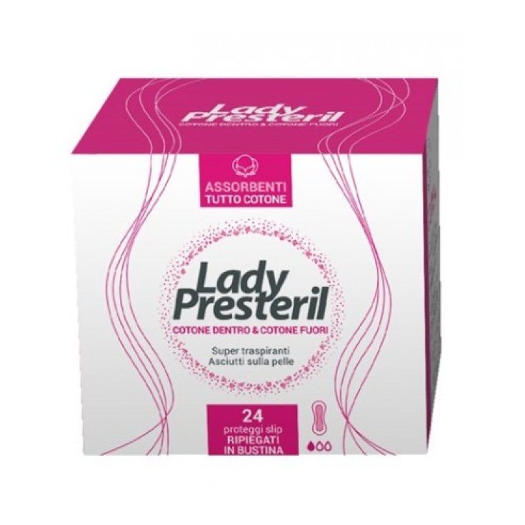 Protectores antideslizantes biodegradables Lady Presteril Cotton Power 24 piezas