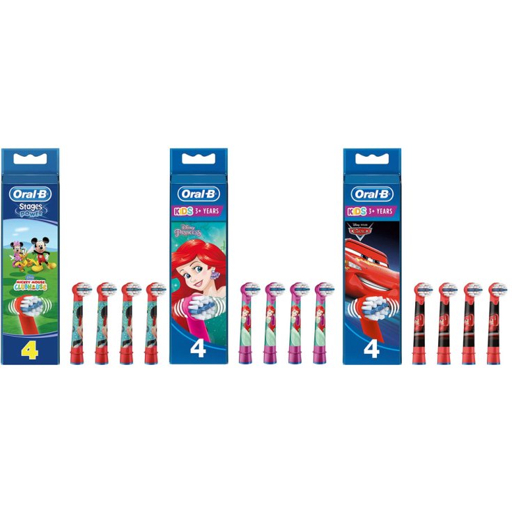 Cabezales de repuesto Oral-B Kids CARS / MICKIE / PRINCESS 4 PIEZAS