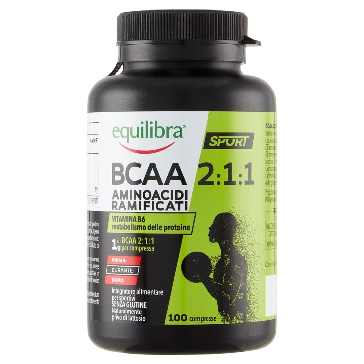 BCAA 2:1:1 Equilibra® Aminoácidos Ramificados 100 Comprimidos