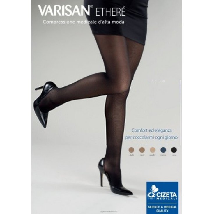 VARISAN® ETHERE 15-20mmHg MEDIAS NORMAL GESTANTE PUNTERA CERRADA COLOR POUDRE TALLA 4 CIZETA®