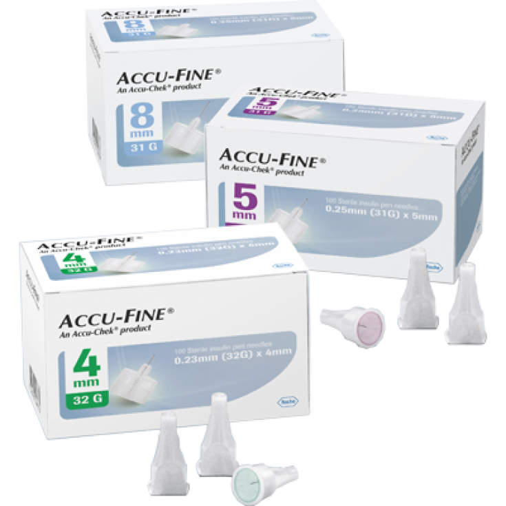 Accu-Fine® G33 4 mm Roche Diabetes 100 Agujas Bolígrafo