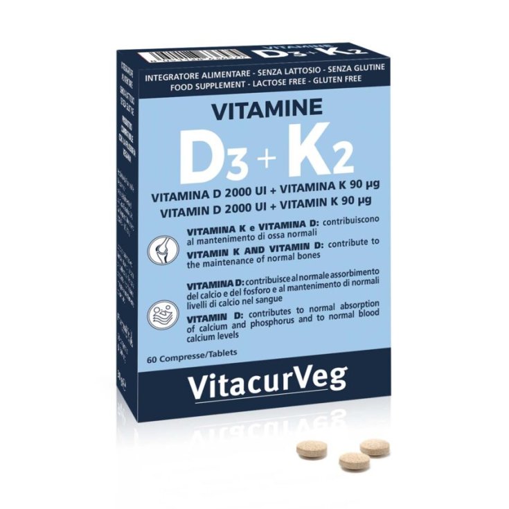 Vitaminas D3 + K2 Vitacurveg 60 Comprimidos