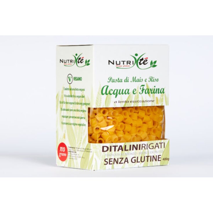 Ditalini Rigati Pasta de Maíz y Arroz Agua y Harina Nutri-tea® 400g