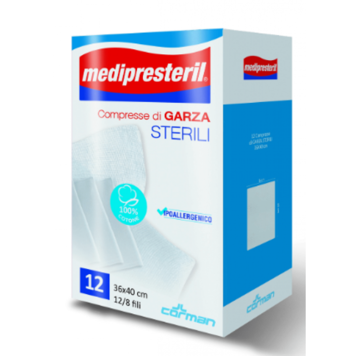 Medipresteril 12/8 Hilos 36 x 40cm CORMAN 12 Comprimidos Gasa