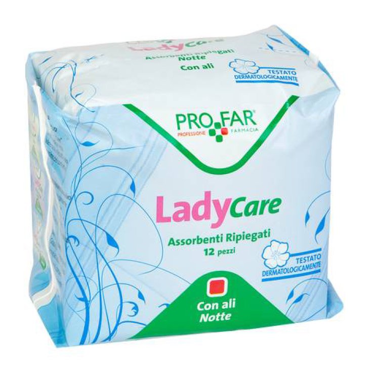 Tampones LadyCare Night con alas PROFAR® 12 Piezas